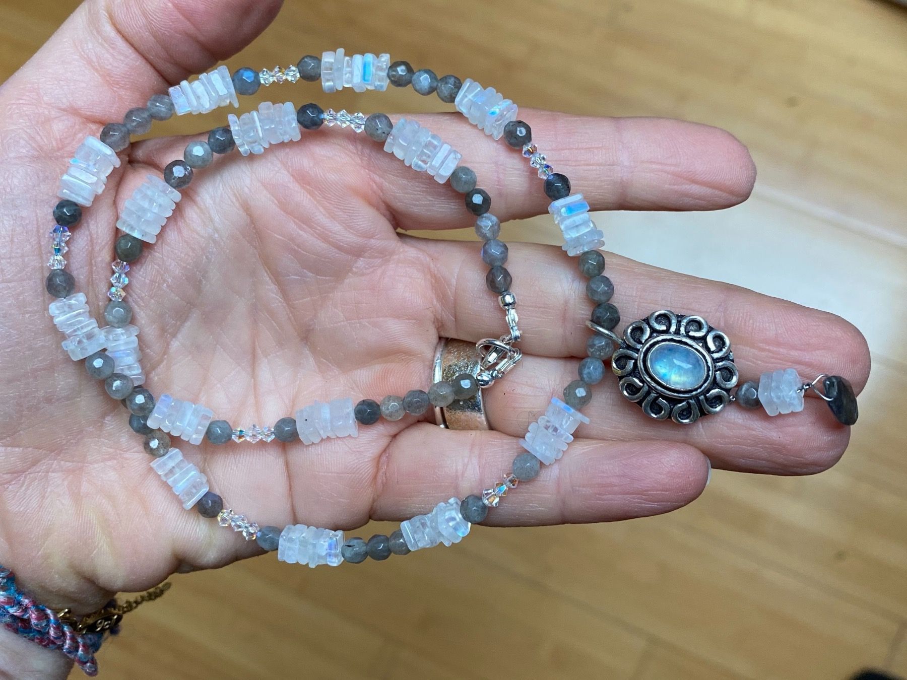 Ketten: Mondstein, Labradorit, Swarovski KETTE – Neu (gemäss Beschreibung) aus Basel von Chili007 3