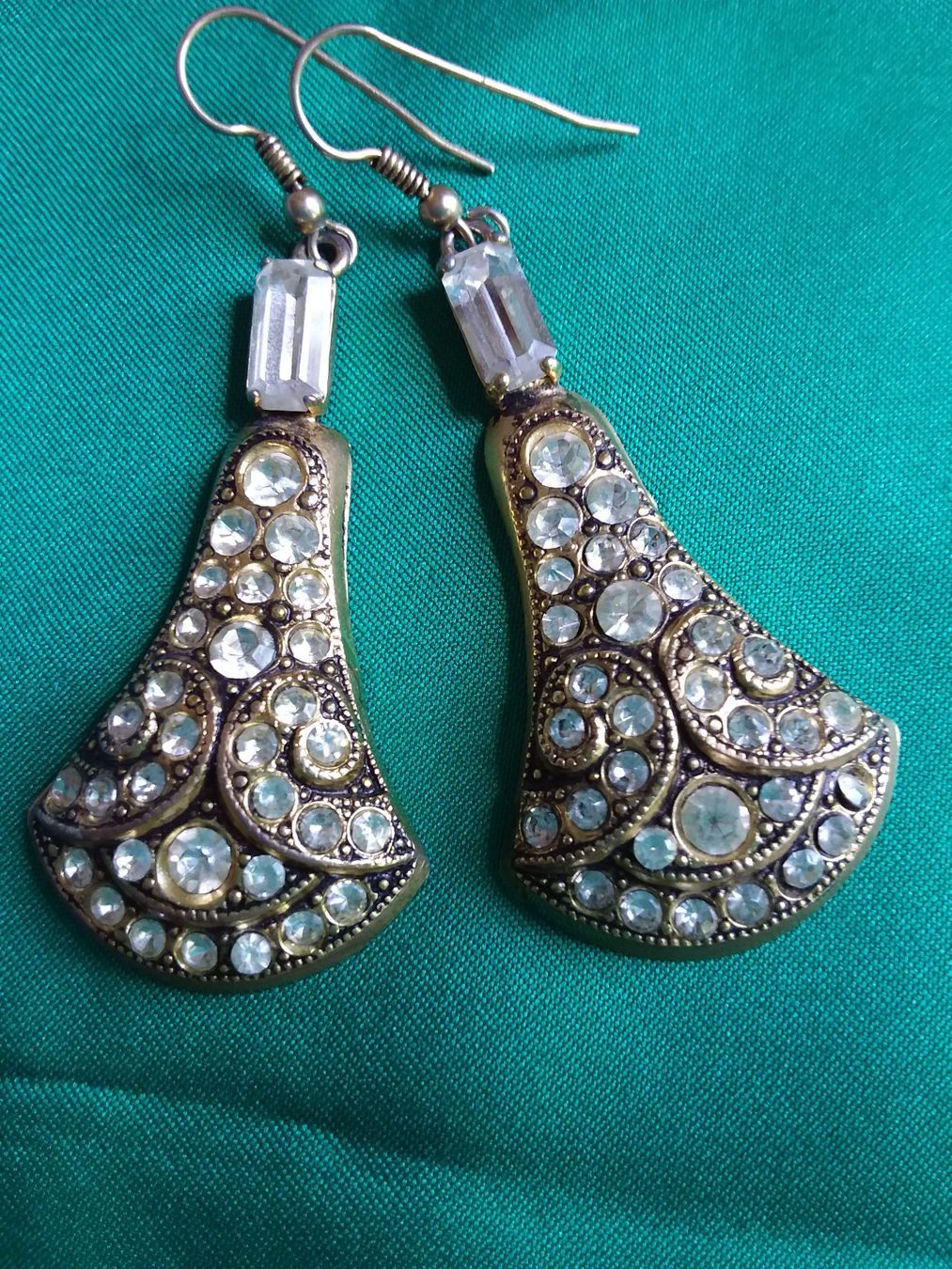 Ohrringe & -stecker: Vintage trendige Gold/Strass Ohrhänger – Gebraucht aus Zürich von helsan 2