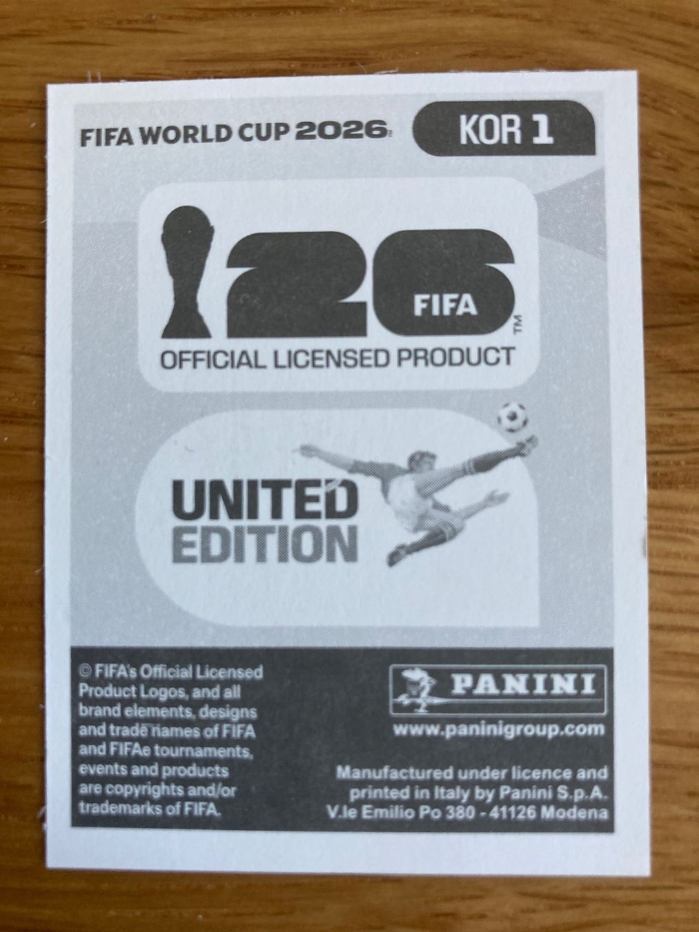 Panini Cartes à collectionner: WM Sticker KOR 1 – Neuf (Voir description) à Winterthur par Whitefish 1