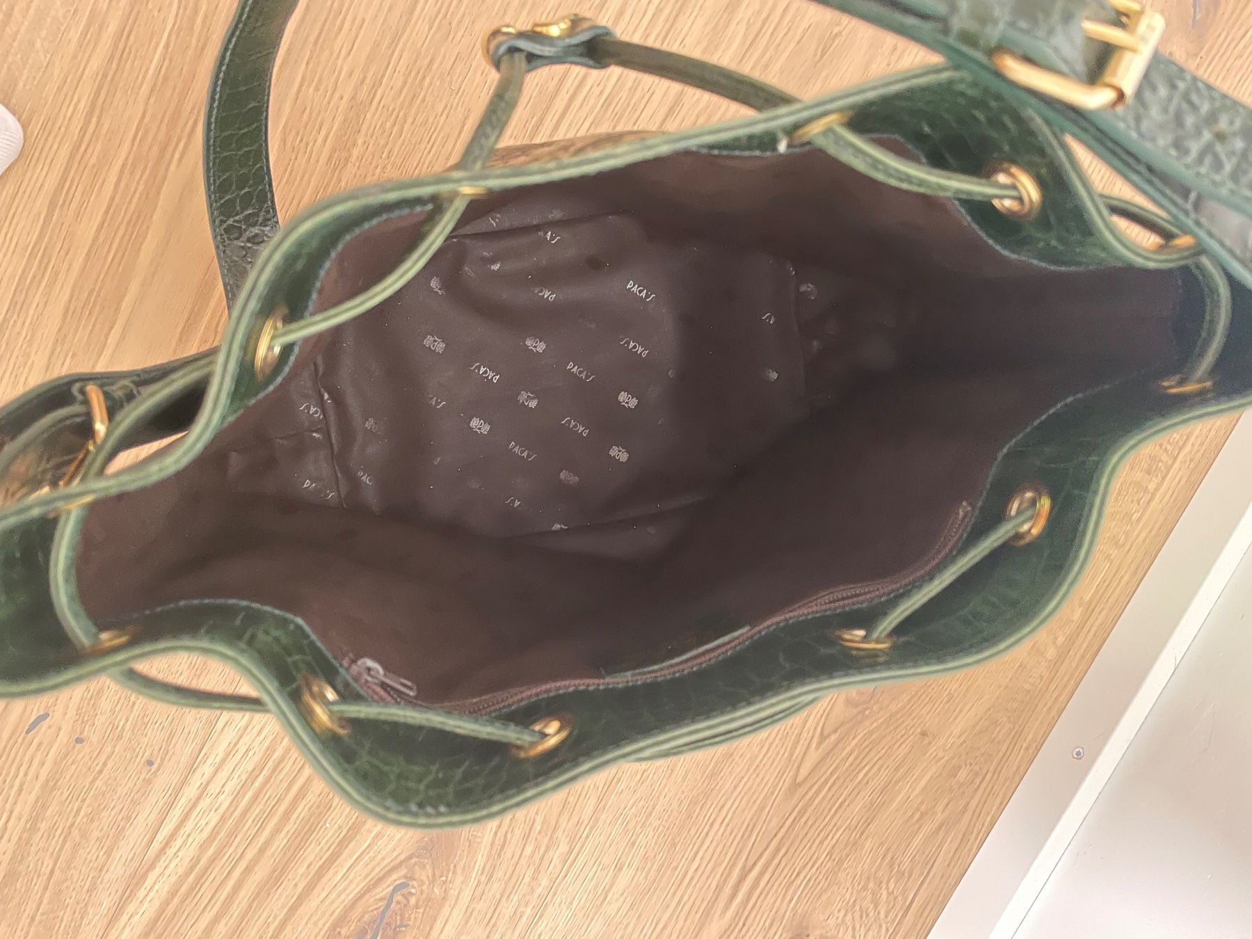 Borse da donna: Echtleder Schultertasche dunkelgrün – Usato da Fällanden venduto da adi_r9xb 4