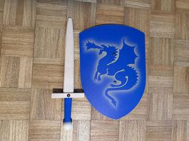 Ritter-Set aus Holz: Schild & Schwert Drache