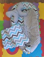 Baby Nestchen Set, Grau/Weiss/Blau, Top Zustand!
