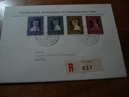 R-Brief Liechtenstein 1955, 10 Jahre Rotes Kreuz, Sonder-o
