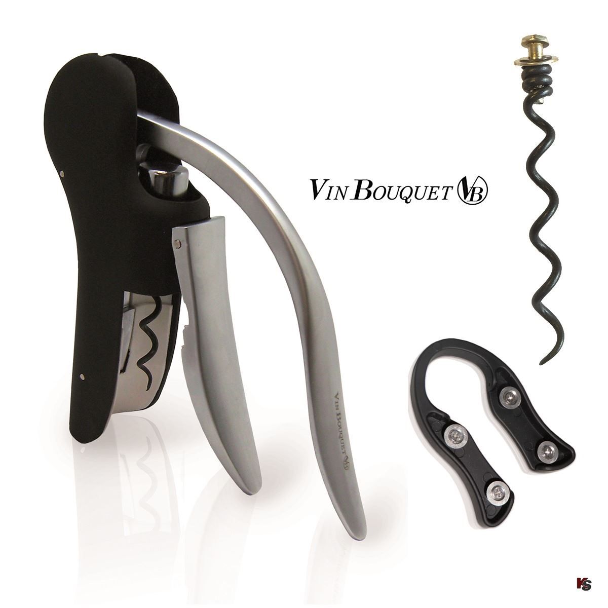 Apribottiglie & Tappi per chiusura: VinBouquet, Hebel-Korkenzieher -V- Set – Nuovo e nell'imballaggio originale da Wettingen venduto da kochshop 1