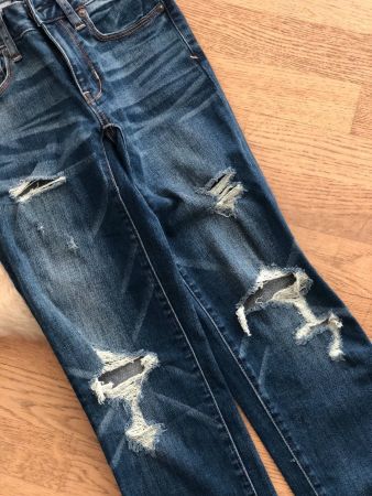 3 Paar JEANS im Set, im coolen Used-Look Gr. XS / Gr. 34
