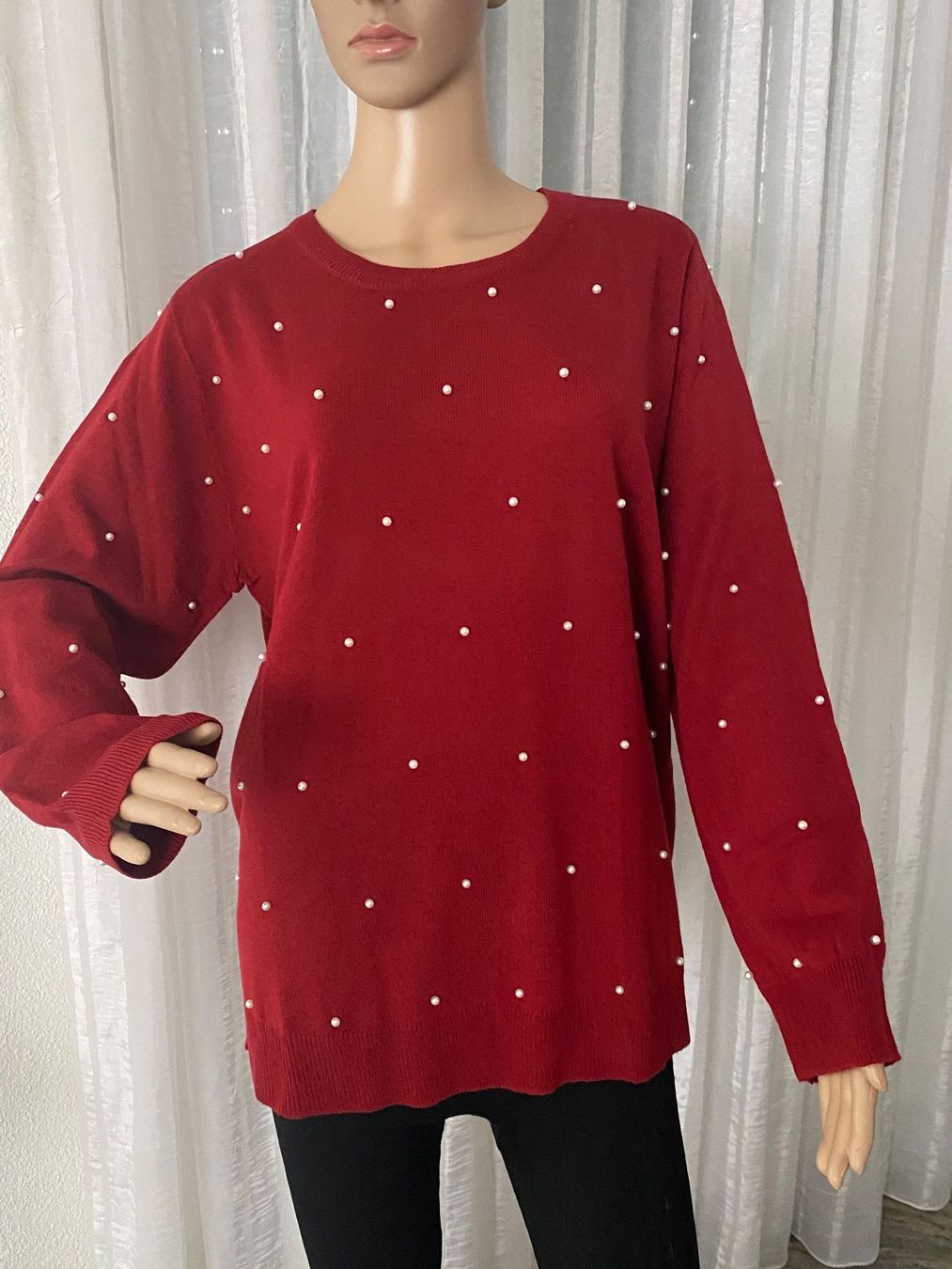 Maglioni & Felpe: MUST HAVE - stylische Pullover mit Perlen, dunkelrot, 48 – Nuovo e nell'imballaggio originale da Winkel venduto da ferrari2022 3