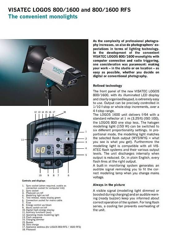 Flashs: Flash studio Visatec Solo 1600B – D'occasion à Ste-Croix par skytuck 1