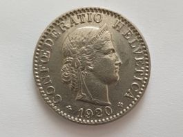 20 Rappen 1920 Top Erhaltung!!