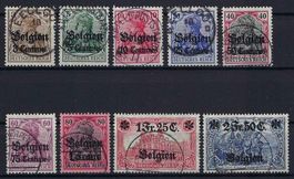 Deutsches Reich 1916/18 Besatzung Belgiens Kat 1-9 gest.