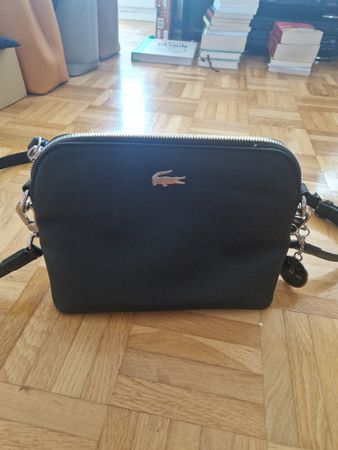 Lacoste Umhängetasche schwarz Damen Tasche Leder 