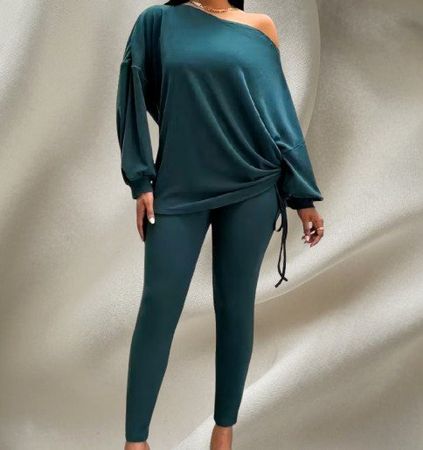 💚✨ Elegantes 2-Teiler Outfit – Asymmetrisch & Stylish 💃