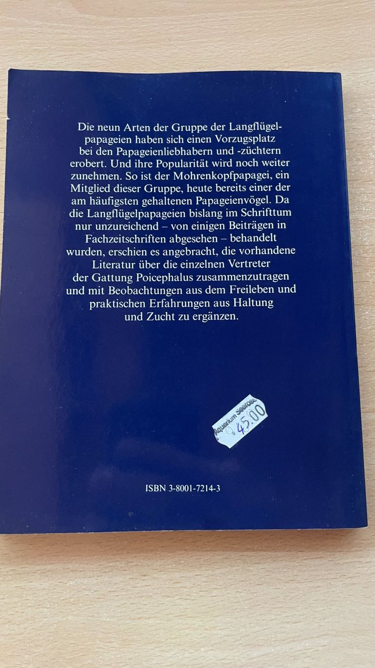 Libri: Langflügel Papageien – Usato da Glattfelden venduto da flomiking 1