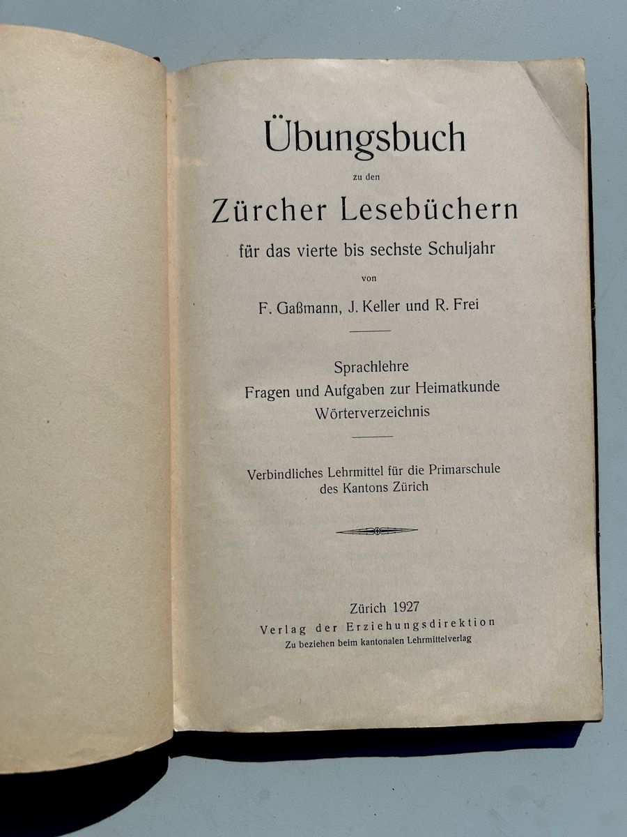 Libri: Zürcher Lesebuch, 1927 – Usato da Zürich venduto da Mary8044