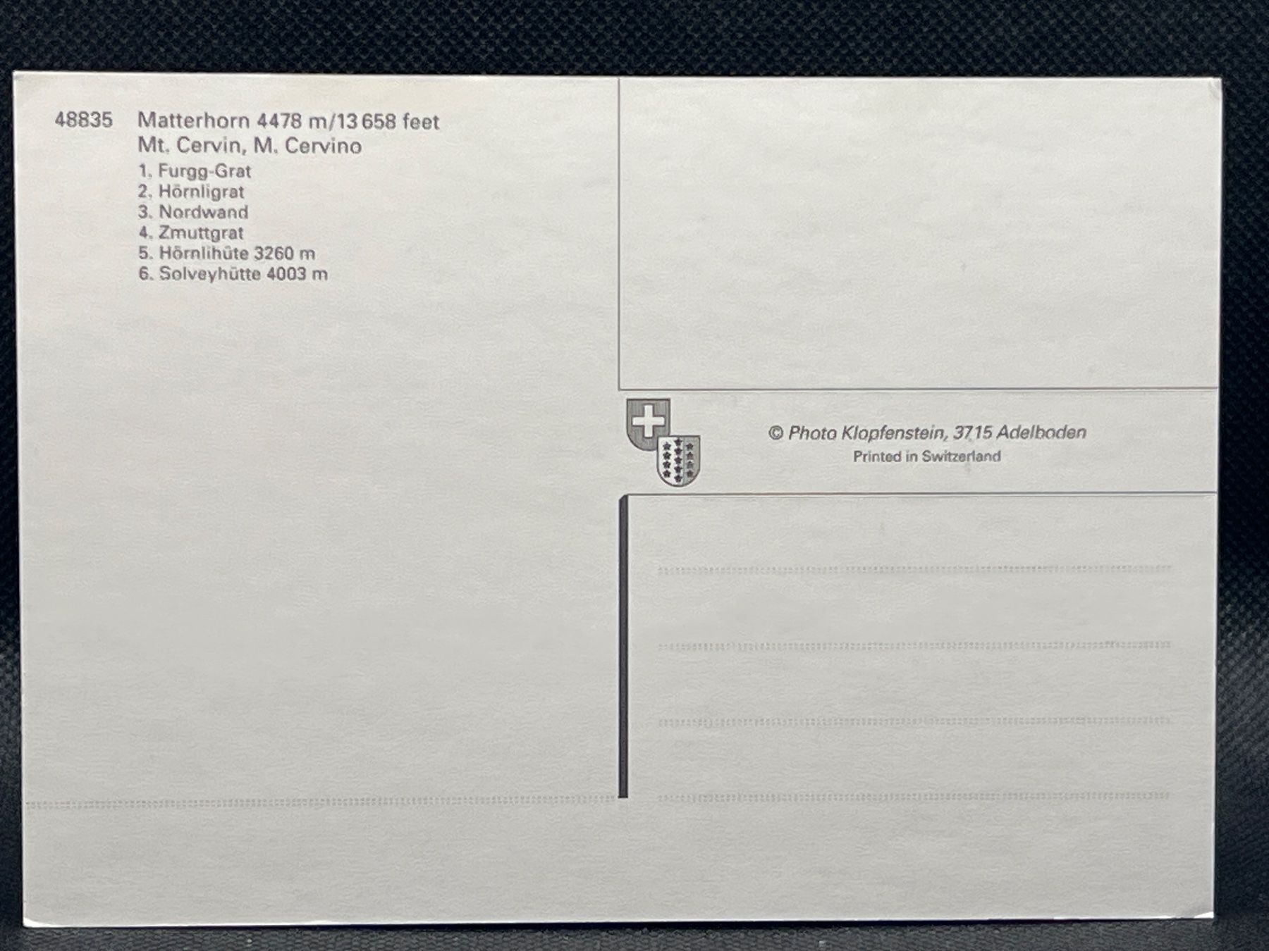 Cartoline postali: Matterhorn 4478m – Usato da Widnau venduto da Brusi9 1