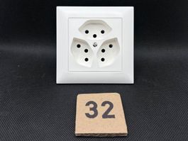 UP-Steckdose 3xT13 Feller Edizio due Prise 3xT13 Feller