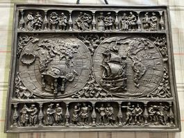 Wandbild Weltkarte Metall Relief Uedelhoven