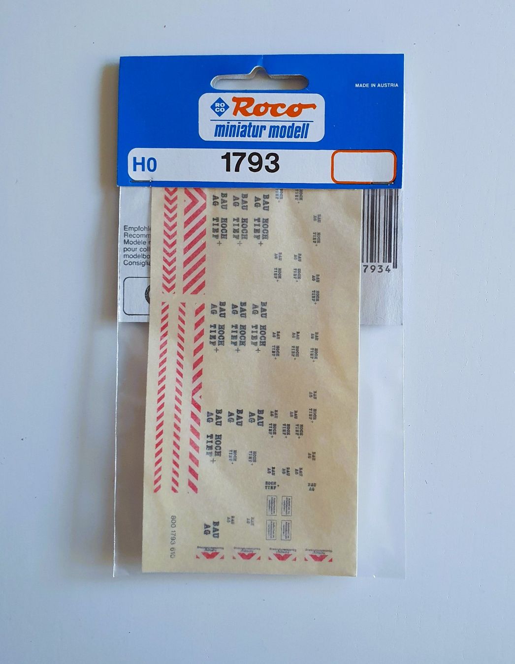 Roco Modellini di ferrovie: Roco, 1793, Schiebebild, sticker, Aufkleber "Schwarz-Bau AG" – Nuovo e nell'imballaggio originale da Martigny venduto da Abm1000