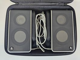 Logitech Lautsprecher / Boxen inkl.  Etui - Vintage / Retro