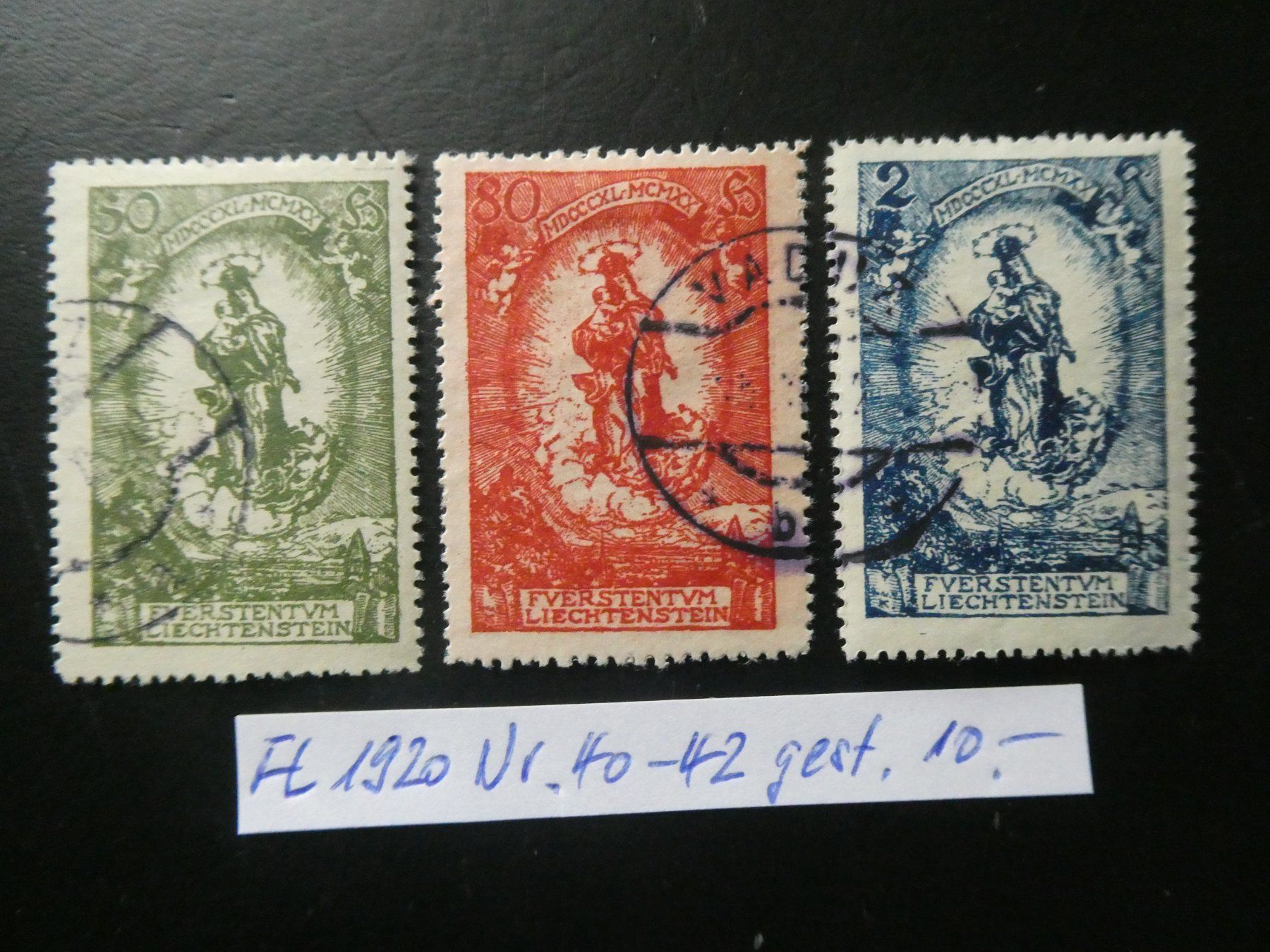 Tutti i francobolli: FL 1920 Nr. 40-42 gestempelt – Usato da Lausen venduto da Herbamare01