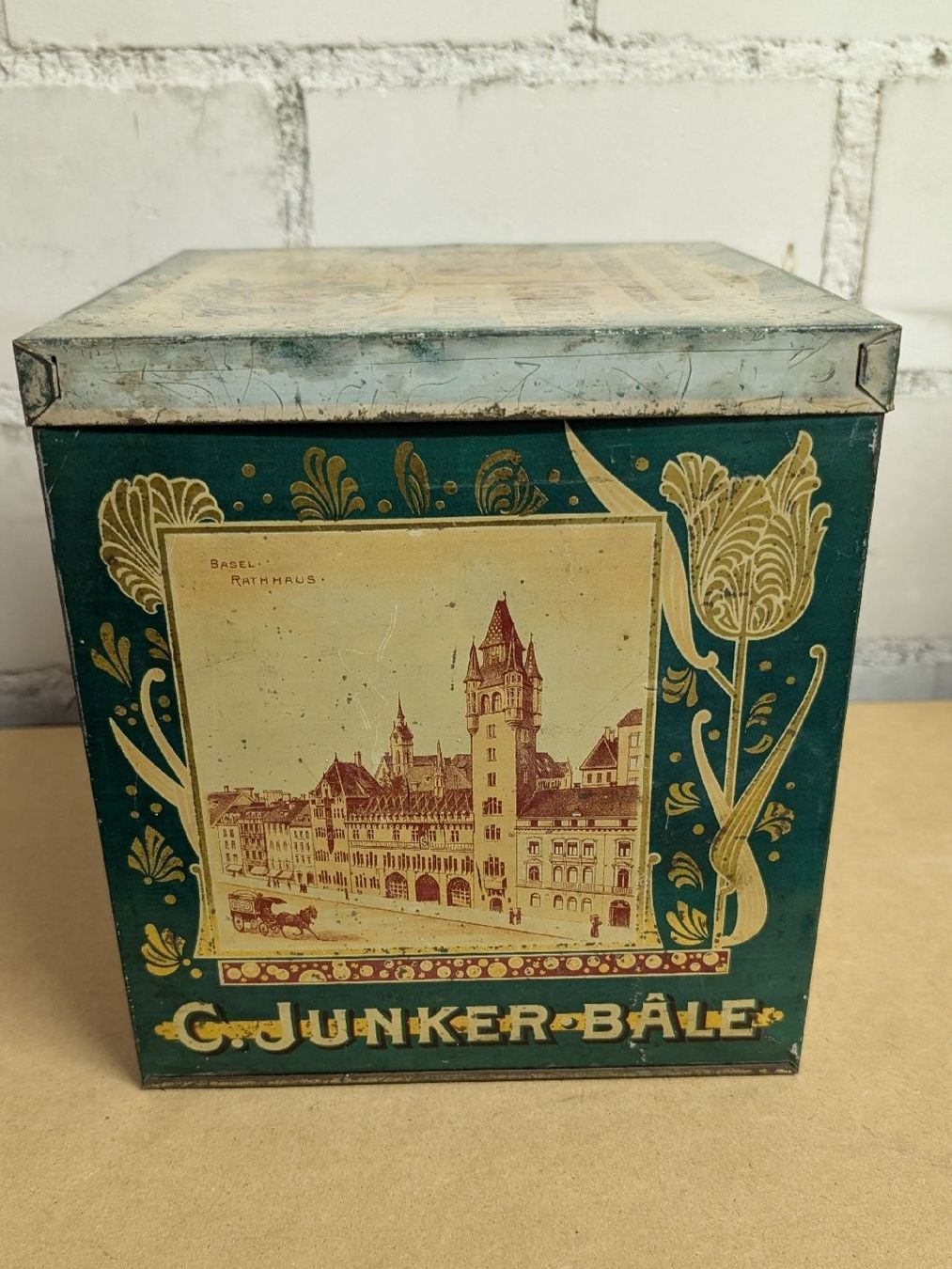 Schilder: Alte Blechdose C. Junker Bale Basel Gebraucht – Gebraucht aus Mönchaltorf von Blechfreund 1