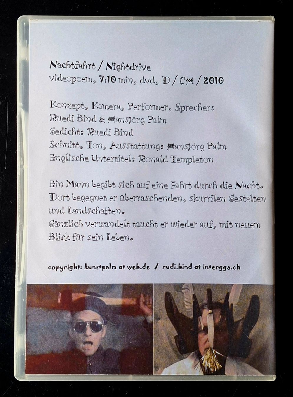 Tutti i DVDs: Nachtfahrt Nightdrive Videopoem 2010  – Usato da Liestal venduto da Abimos 1