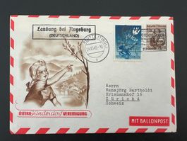 Öst. Ballon-Post-Flug 1949  nach Zürich von Reutte  (G262)