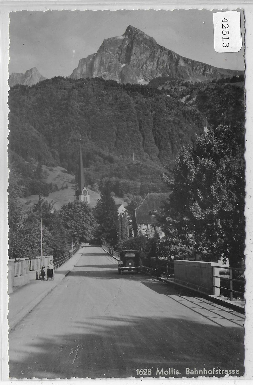 Cartes postales: Mollis - Bahnhofstrasse - Auto GL 312 – D'occasion à Ettingen par Kartenplanet