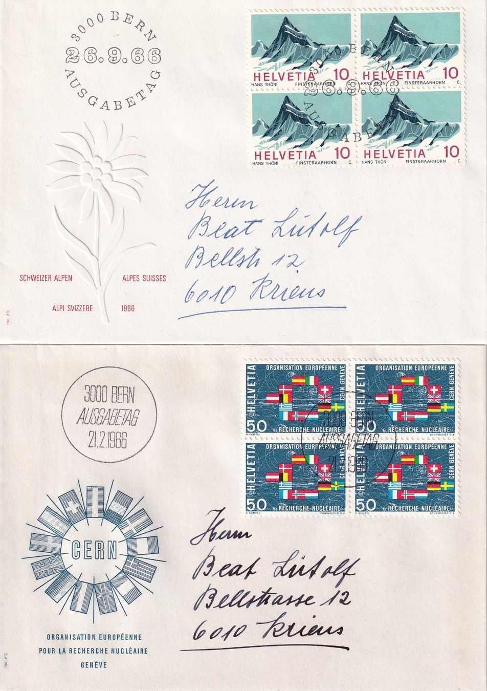 Tutti i francobolli: Lot 6 Briefe FDC 4er Block 1966 – Usato da Rossa venduto da becky05 1
