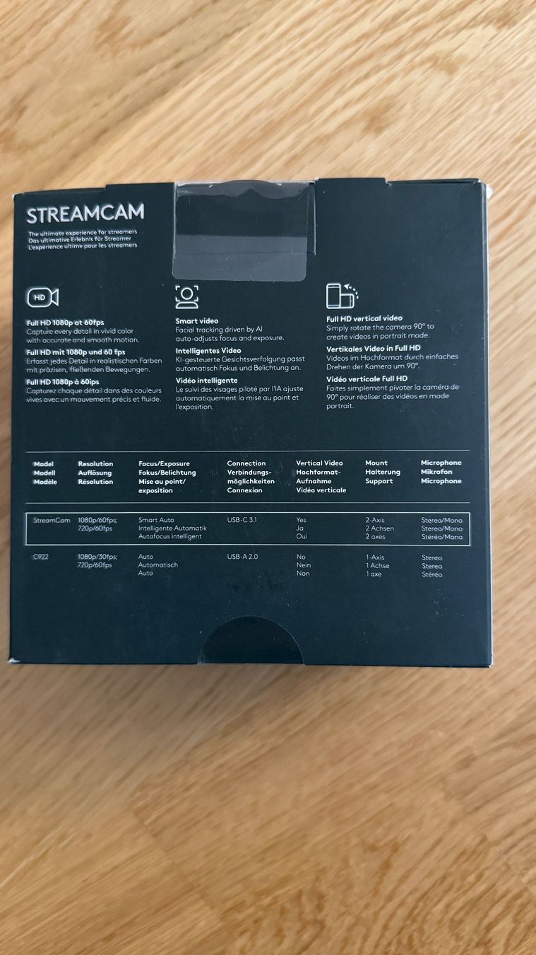 Logitech Webcams: Logitech Streamcam – Neu und originalverpackt aus Zürich von  2