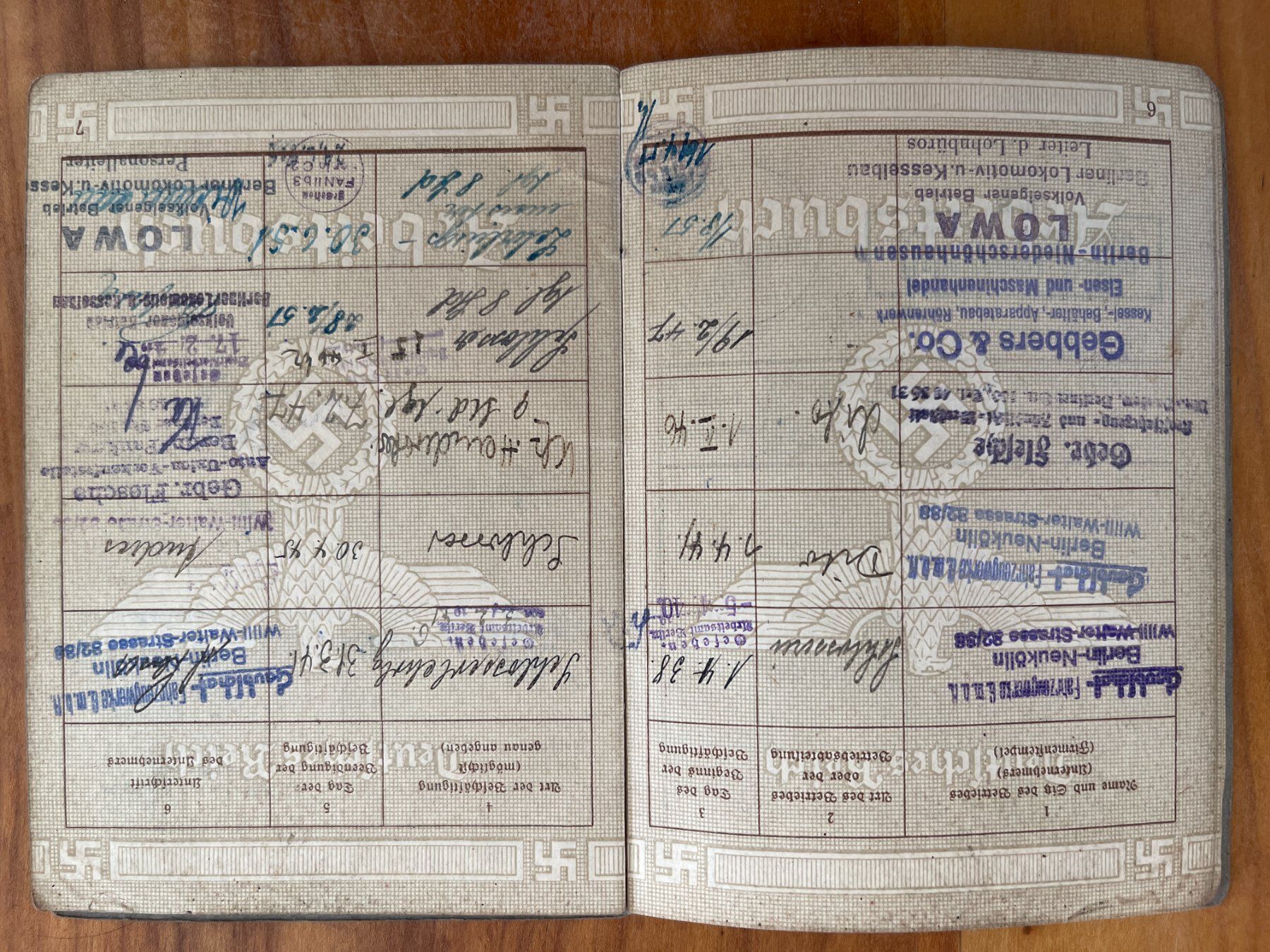 Documenti: Original Arbeitsbuch Deutsches Reich 1935 – Usato da Siblingen venduto da Woltersdorf50 4