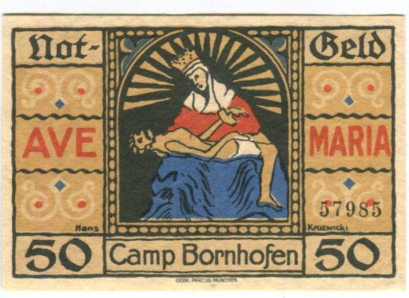 Banknoten: Notgeld "50 Pfennig.  Kamp-Bornhofen 1921". – Gebraucht aus Basel von Butsch5