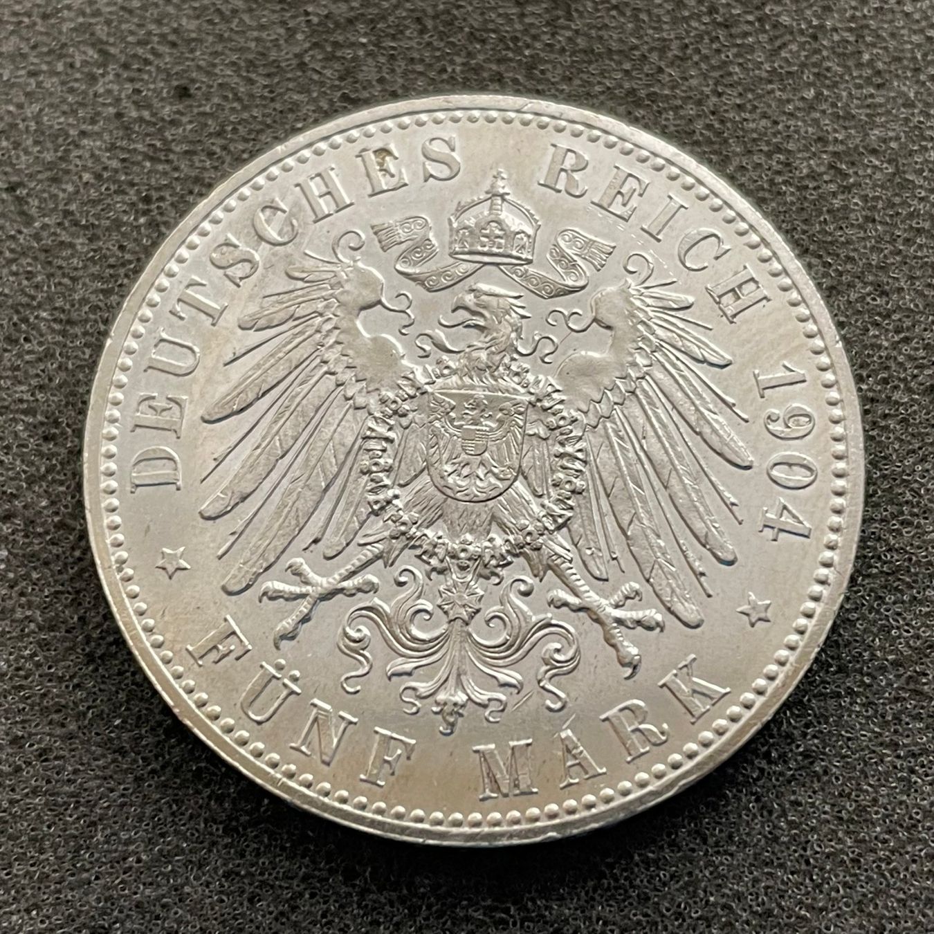 Tutti le monete: 5 Mark Deutschland Hessen 1904 VZ – Usato da Reitnau venduto da tb-muenzen 1
