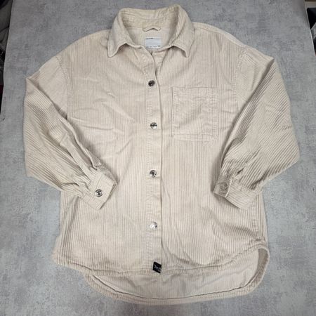 Chemise côtelée Bershka beige - Taille S