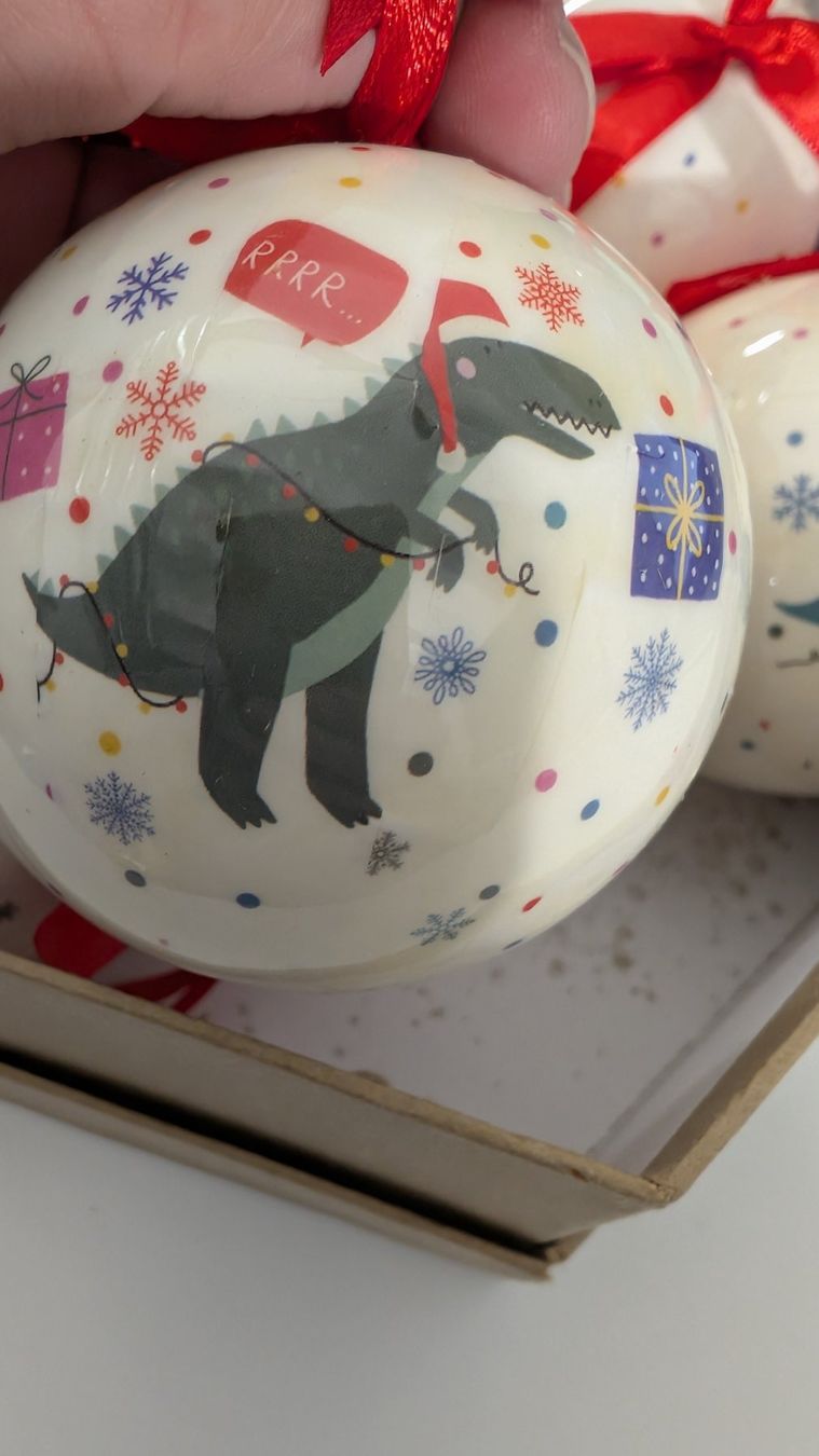 Tutte le decorazioni: Dinosaurier Weihnachtskugeln Set à 7 Stück – Usato da Baar venduto da Arthur_Fooksayk 2