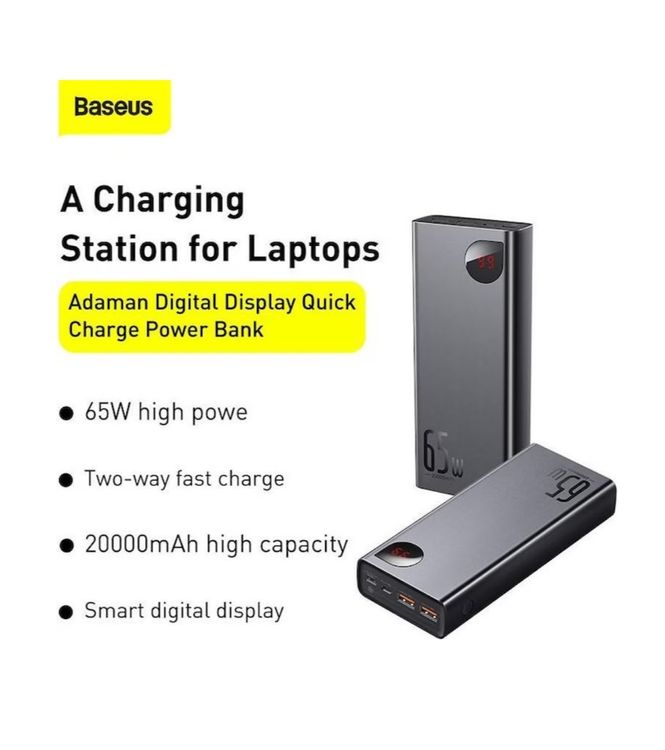 Prodotti di tendenza 2024 Powerbank 20000 mAh 65W PD ricarica rapida Power Bank