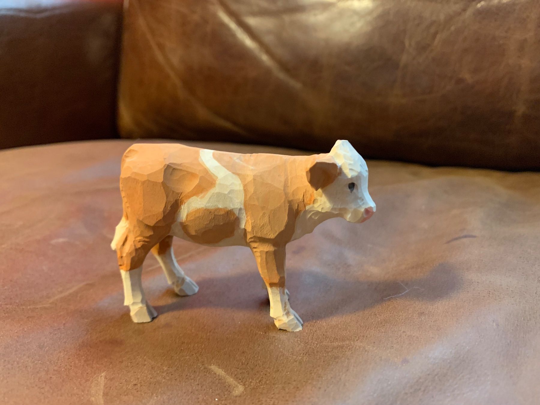 Statuette: Simmentaler Kalb, Kuh, Brienzer Schnitzerei, Holz, Krippe – Usato da Kloten venduto da petrol5555