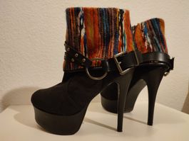 Schuhe Frauen High Heel Stiefeletten Plattform / 39