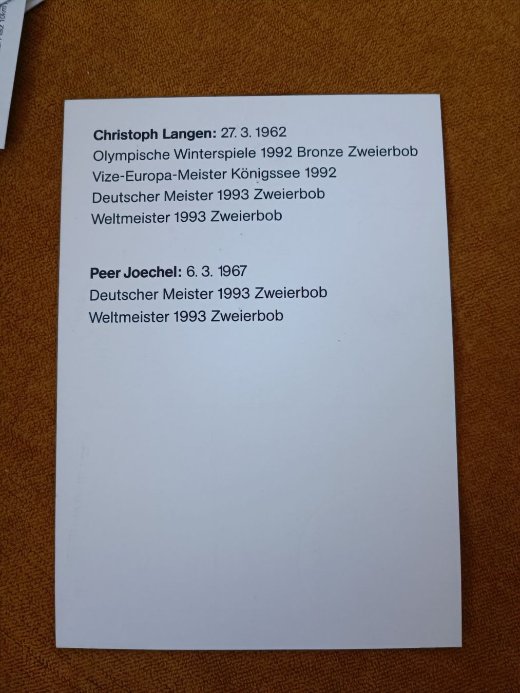 Autografi: Christoph Langen - 2 Olympia Gold - Handsigniert – Usato da Menziken venduto da Autogramme 1
