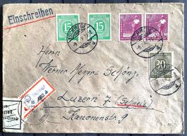1948 Deutschland R - Zensurbrief Amerikanische Zone Luzern
