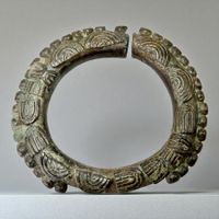 Bracelet ancien bronze monnaie manille Baoulé et Dogon Niger