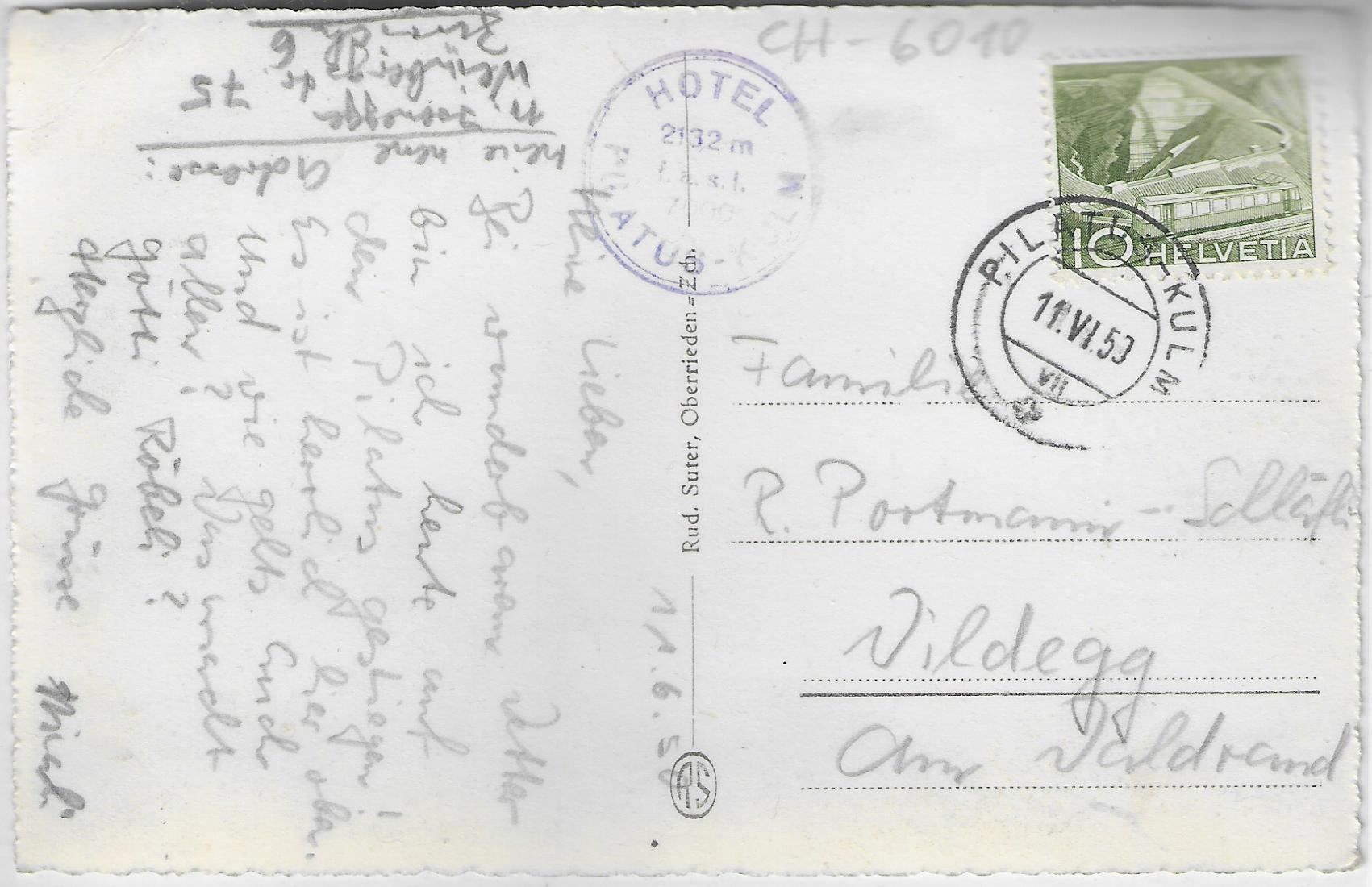 Cartoline postali: Pilatus-Kulm - Blick gegen die – Antico da Ettingen venduto da Kartenplanet 1
