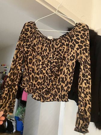 Leopard Top Shoulder off top Animal Print
