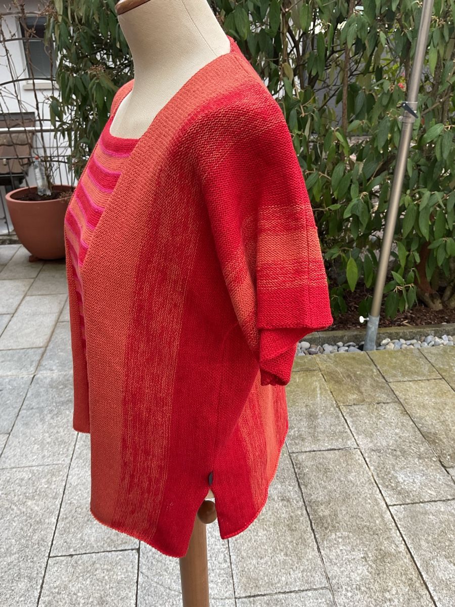 Pullover & Sweatshirts: Kurz Arm Strick Pullover M Linen / Cotton Orange rot Töne – Neu (gemäss Beschreibung) aus Wil ZH von RiccardaWegmann 2