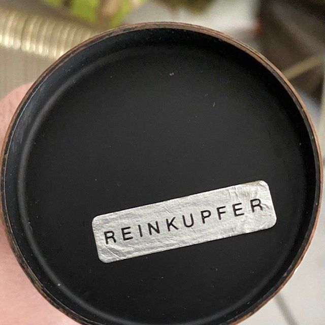 Vasi & Recipienti: Vintage Kupfervase im typischen X-Design – Usato da Thun venduto da Steinitz 1