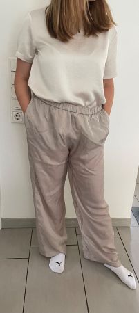 Aspesi leicht  transparente Palazzo Hose Beige Gr. 48