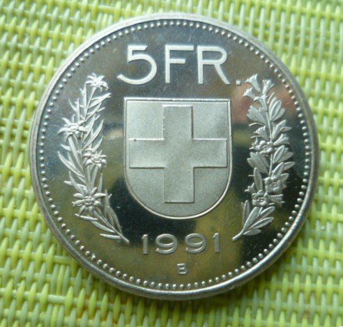 Tutti le monete: Sammlerstück 5 Fr. Jg. 1991 – Usato da Effretikon venduto da Heimstudio