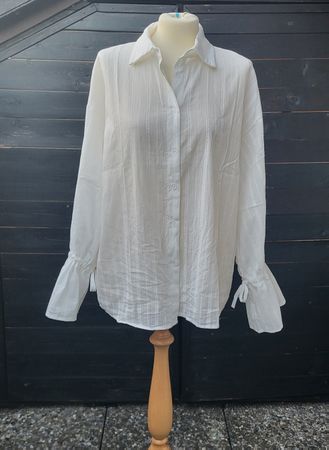 Blouse-chemise blanche en coton 