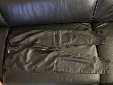 Stylish MNG Mango Faux Leather Pants, Black, Size M