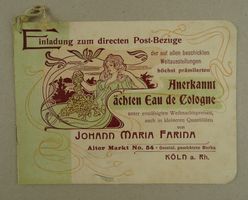 EAU DE COLOGNE, PROSPEKT UM 1900, JUGENDSTIL