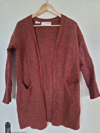 Cardigan karminrot XS selected femme Alpakawolle